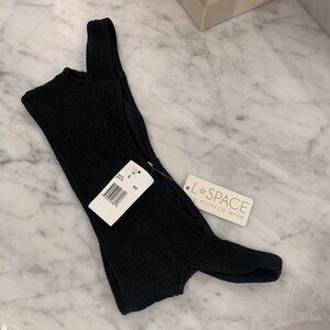 L*SPACE Pucker Up Ziggy Bikini Top, Black S NWT